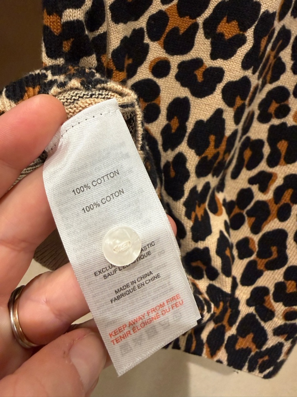 Leopard Print Polo Sweater with Red Trim - Picture 8 of 11